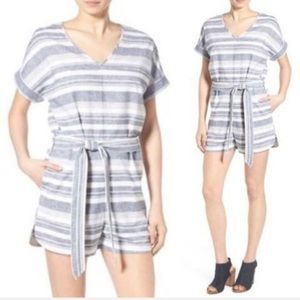 Madewell Perimeter Striped Linen Romper